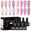 MEET ACROSS 8pcs Gel Nail Polish Set, Soak off UV