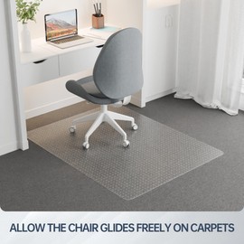 Futurwit Desk Chair Mat for Low Pile Carpets, 96" x 46" Office Clear Protector Floor Mat for Carpets, Easy Glide Plastic Mat for Office Home (Rectangle)