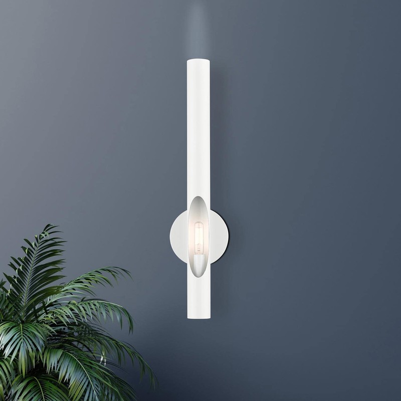 Livex Lighting Acra 1 Light Wall Sconce White Finish