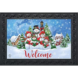 Briarwood Lane Caroling Snowmen Christmas Doormat Welcome Indoor Outdoor 30" x 18"