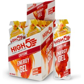 HIGH5 Caffeine Energy Gels – Quick Release Sports Gel with 23g Carbs & 30mg Caffeine – Orange Flavour, 20 x 40g – On-the-Go Energy Boost for Running, Cycling & Endurance
