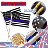 LoveVC 12Pcs 8×12 Inch Thin Blue Line Flags Small Police