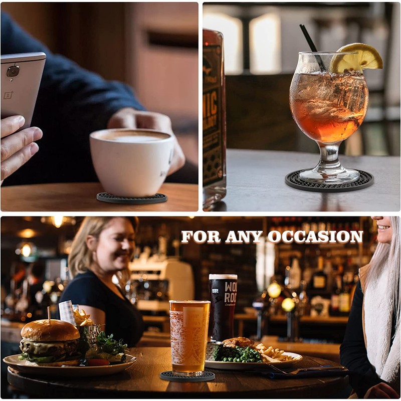 Coasters for Drinks, Silicone Coasters Set, Cup Mat - Deep