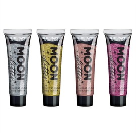 Moon Glitter Holographic Face & Body Glitter Gel 12 ml Set of 4 Colours Glitter Face Paint