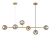 WYIXHOOG Mid-Century Modern Chandelier 6-Light Linear Pendant Light with Globe