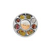 Pooja Bazar 9 Compartment Silver Party Thali Plates (50 Pack)