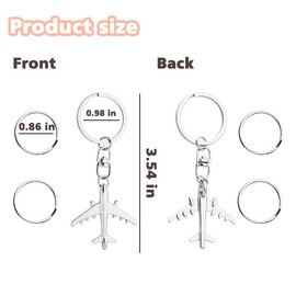 Pliwcas Airplane Charm Keychain for Women Men Flight Crew Pilot Gift Keychain for Airplane Lover Silver Aircraft Aviation Travel Key Chain for Travel Lovers Birthday Christmas Gifts for Men Women