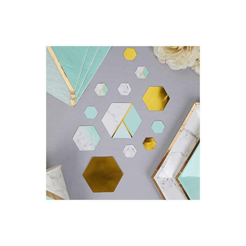 Neviti 772607 Colour Block Marble Table Scatters, Mint