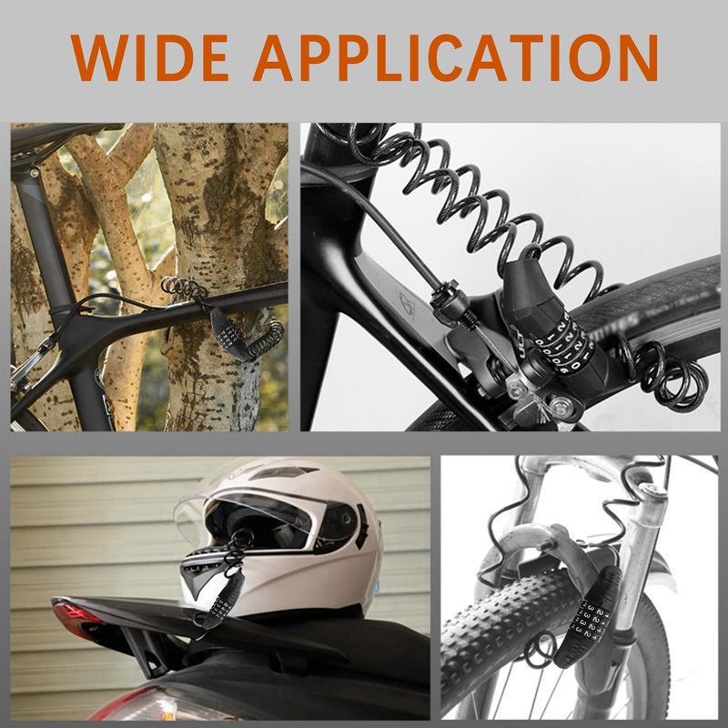 Motorcycle Helmet Lock with Combination Lock,Retractable Motorcycle Locks Anti Theft
