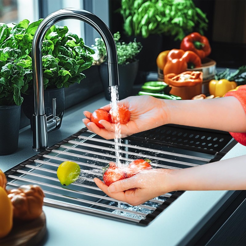 SIGERPAMA Roll Up Dish Drying Rack Over The Sink with