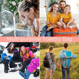 2 Pcs Clear Makeup Bags,Toiletry Bag Portable Travel Makeup Pouch with Zipper Clear Travel Bags (Pink, One Size)