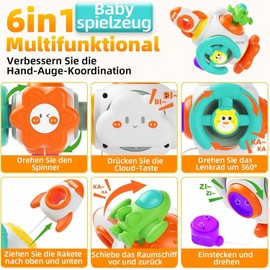 Yitical Busy Cube from 6 Months, Montessori Activity Cube Baby Children's Toy from 1 Year, Educational Toy, Motor Skills Cube from 12 18 Months Toddler, Gifts for 1 Year Girl Boy