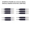 10 Intrepid Gel Ink Refill [Bulk Packing] for Cross and Sheaffer Ion Pen. Black Gel Ink (Black)