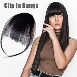 Wispy Bangs Hair Clip,Women Clip in Forehead Bangs Human Fringe - Covers Thinning Hair Daily Wear Hairpieces Sisters Wife Hair Extension Bangs for Gathering