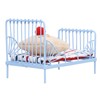 1:12 Miniature Bed Metal Structure Cute Pattern Sponge Cloth Mattress