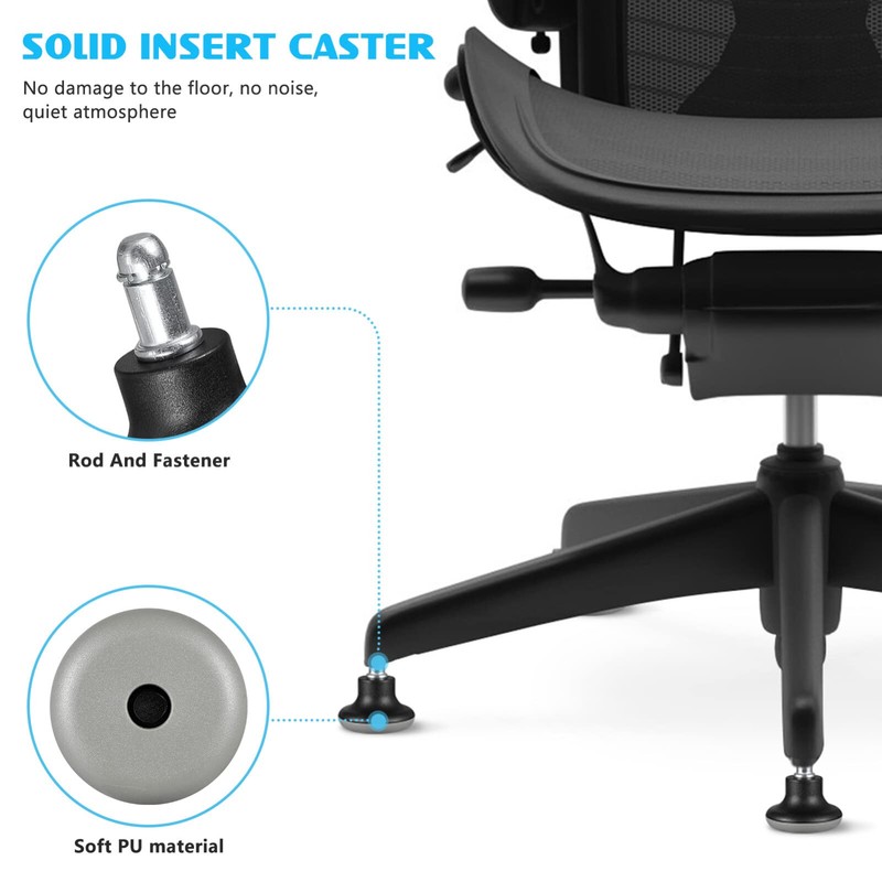 Wheels to Fixed Stationary Castors Chair Casters 5pcs Office Chair