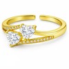VENUS Anillos Compromiso Promesa Baño Oro 18k Ajustables, Mujer, Pareja,