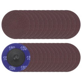 sourcing map 25pcs Quick Change Sanding Discs 2" 180 Grit R-Type Roll Lock Aluminum Oxide Conditioning Disc Sandpaper for Die Grinder Grinding Fast Cutting, Red Brown