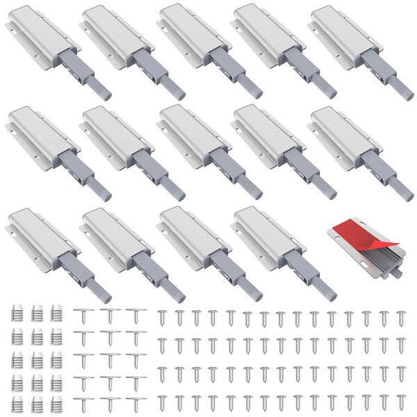 Mskilrh 15 Pack Push to Open Cabinet Hardware, Touch Latches