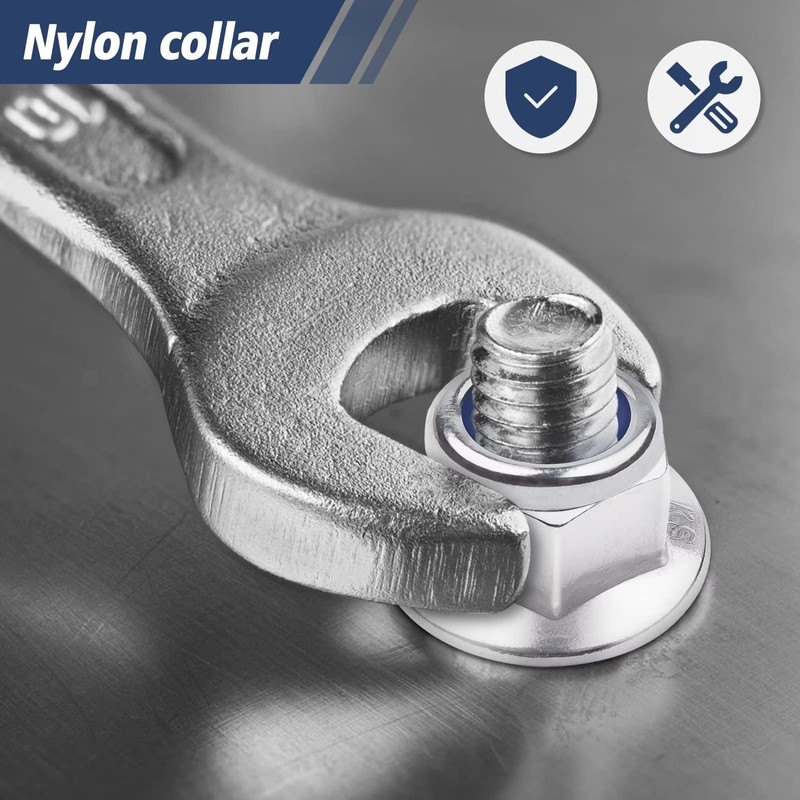 M5 Flange Nuts, Pack of 10, Leryati DIN 6923 Flange