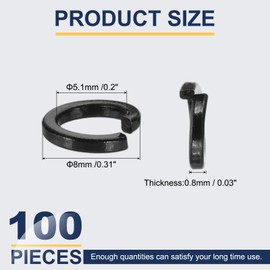 MECCANIXITY M5 Spring Lock Washer, 304 Stainless Steel Split Lock Washers for Screws Bolts Cars Construction Machinery Black Pack of 100