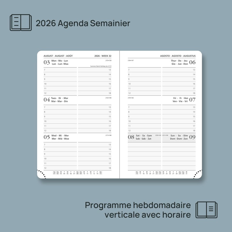 POPRUN Calendar 2026 Small 16 x 10.5 cm (Jan.2026-Dec.2026) -