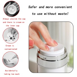 Airless Pump Jars Set - 3 Refillable Travel Size Cosmetic Containers for Creams, Lotions & Makeup - Vacuum Design Bottles 15ml/30ml/50ml (0.5oz/1oz/1.7oz)