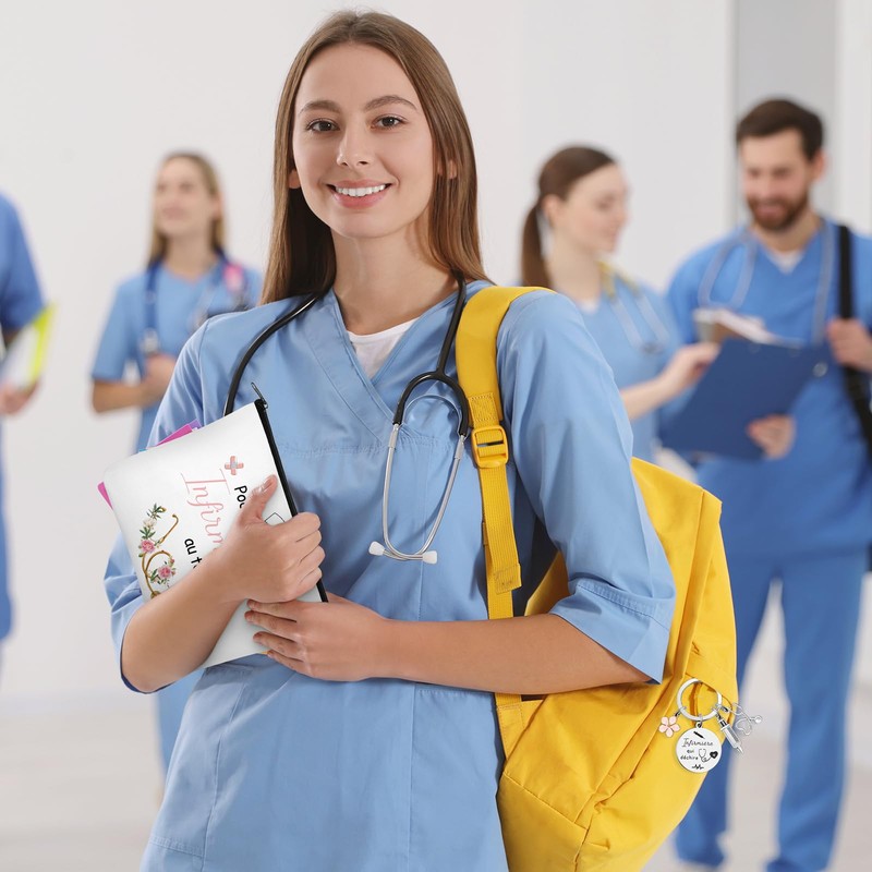 Xuniea Gifts for Nurses 1 Toiletry Bag 1 Nurse Keyring