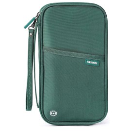 Auccu Passport Holder for Travel Family, RFID Blocking Document Holder Organiser, Travel Wallet Waterproof for Women & Men for Cash, Passport, Boarding Pass, ID Card, Credit, Tickets, Pen, Green