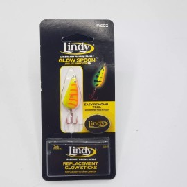 Lindy Glow Spoon 1/16 OZ  Replacment Glow Sticks Included Ice Fishing Lure
