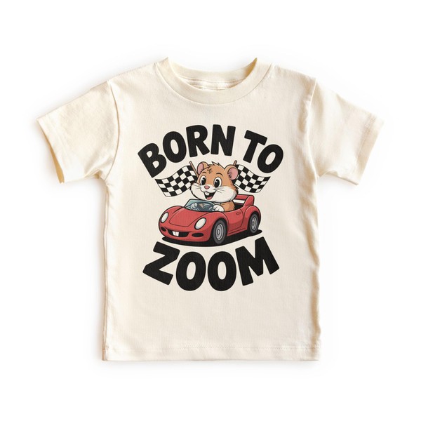 Born To Zoom - Hamster Race Car Kids Shirt -