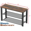 Simple Houseware Wood Top Shoe Storage Bench for Entryway, Rustic