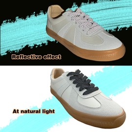 VASGO Flat Shoe Laces Reflective for Sneaker 10 Different Lengths 12 Colors (Black, 39 inches/100 cm)