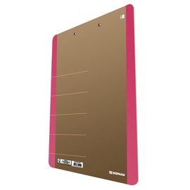 DONAU LIFE 2710001FSC-30 Clipboard / Writing Board / Clipboard Folder A4 Hard Cardboard / Cardboard with Metal Clip / Strong Clamp with Rounded Corners | Colour - Pink / Ideal for Office School and