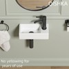 Small Wall Mount Vessel Sink, QISHKA 14.4" x 7" Ceramic