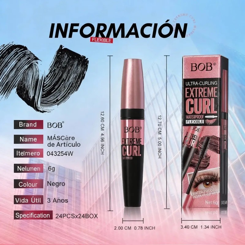 Máscara De Pestañas Volumen Y Alargador 60g Negro Rizador