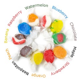 SweetGourmet Assorted Salt Water Taffy | Boardwalk Flavors Wrapped Candy | 1 Pound
