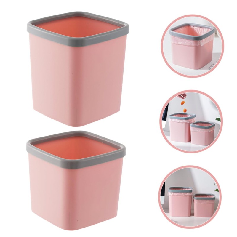 Outanaya 2pcs Desktop Trash Can Waste Bin for No Lid