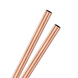 M METERXITY 2-Pack 200mm Brass Round Tube, 7mm OD 0.5mm Wall Thickness H65 Brass Seamless Tubing for Construction/Machining/DIY Crafting, Metal Straight Pipe [0.28x0.02x7.9IN]
