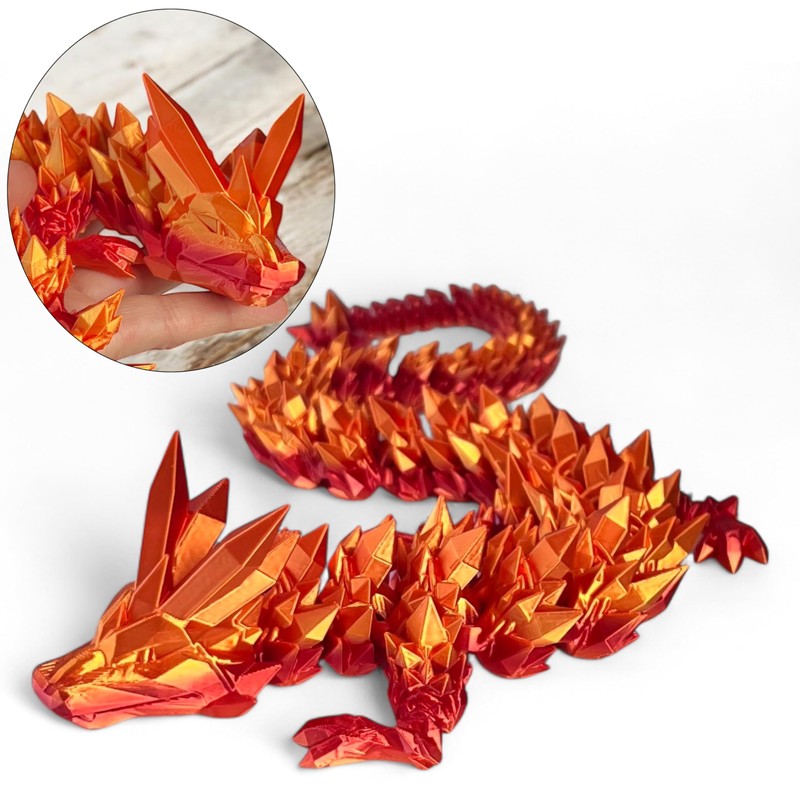 Dragon 60 cm 3D Movable Figure, Crystal Dragon, Children's Decoration,