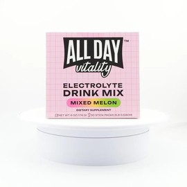 ALL DAY Vitality Pickleball Electrolyte Powder Packets | No Sugar, Non-GMO | 30 Drink Sticks (Mixed Melon)