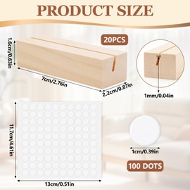 DYMHQ 20Pcs Wood Place Card Holders, Wooden Table Number Holders for Cards