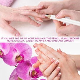 2 Count White Nail Pencil and Pencil Sharpener Set, 2 In1 Nail Whitening Pencils Under Nail French Fingernail Pencils with Cuticle Pusher and Handheld Pencil Sharpener for DIY Art Manicure Supplies