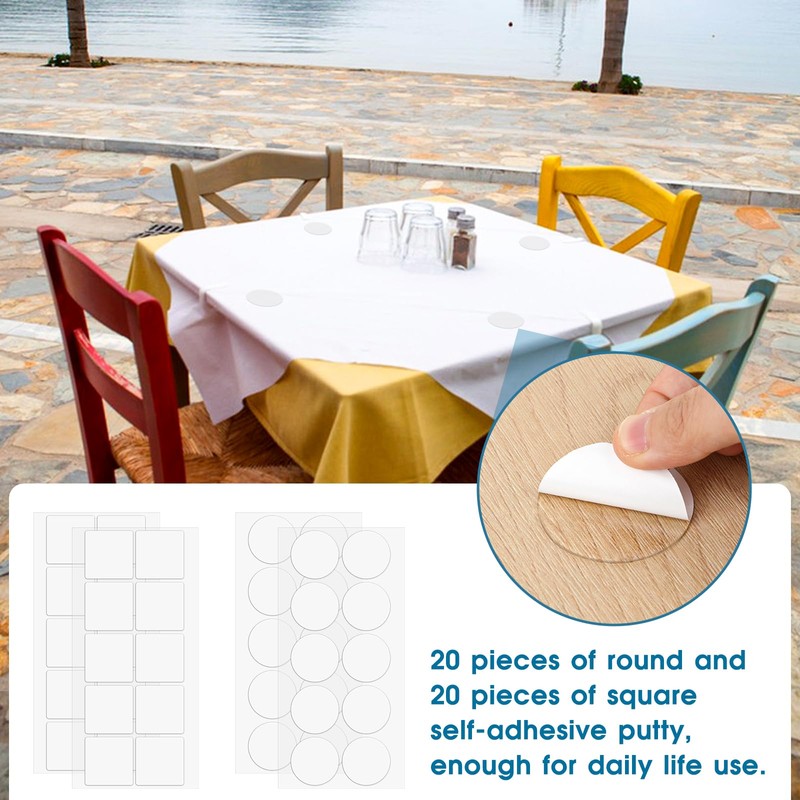 Dimeho Transparent Tablecloth Clips, 40 Pcs Removable Outdoor Table Cloth