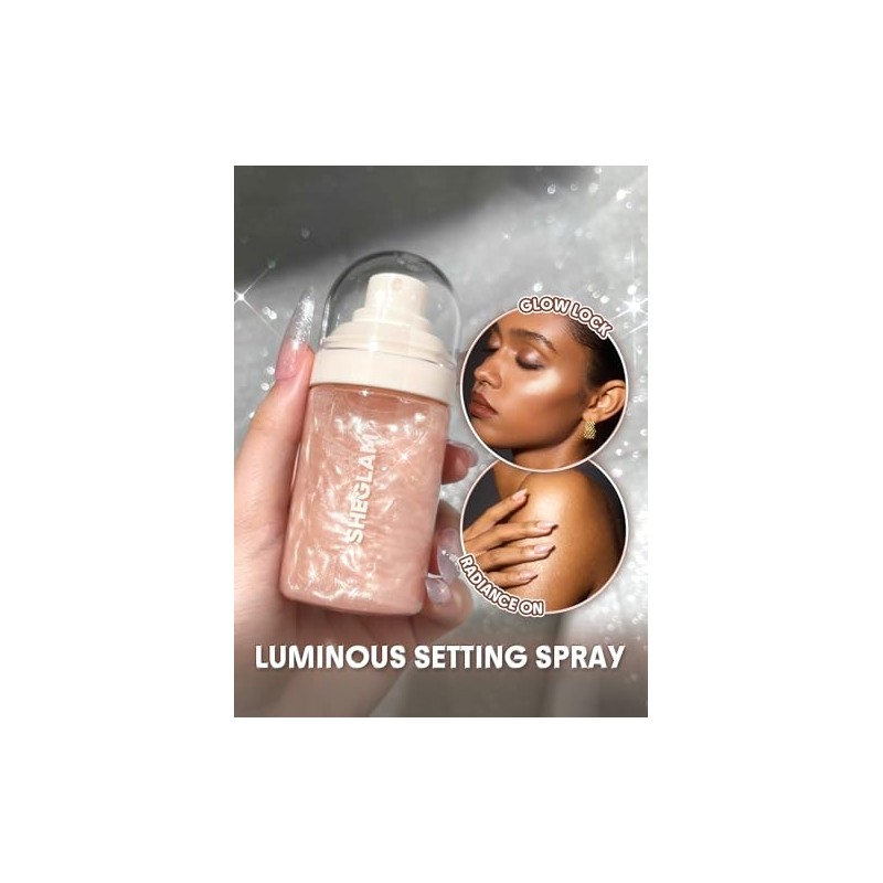 SHEGLAM Light Me Up Spray Fijador de Maquillaje Luminoso Impermeable