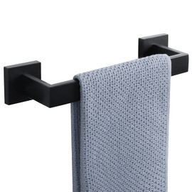 SAYAYO EGYT030-B Hand Towel Rail Black Guest Towel Holder Wall Mounted Stainless Steel Towel Ring Bath Towel Holder for Bathroom and Kitchen 30 cm