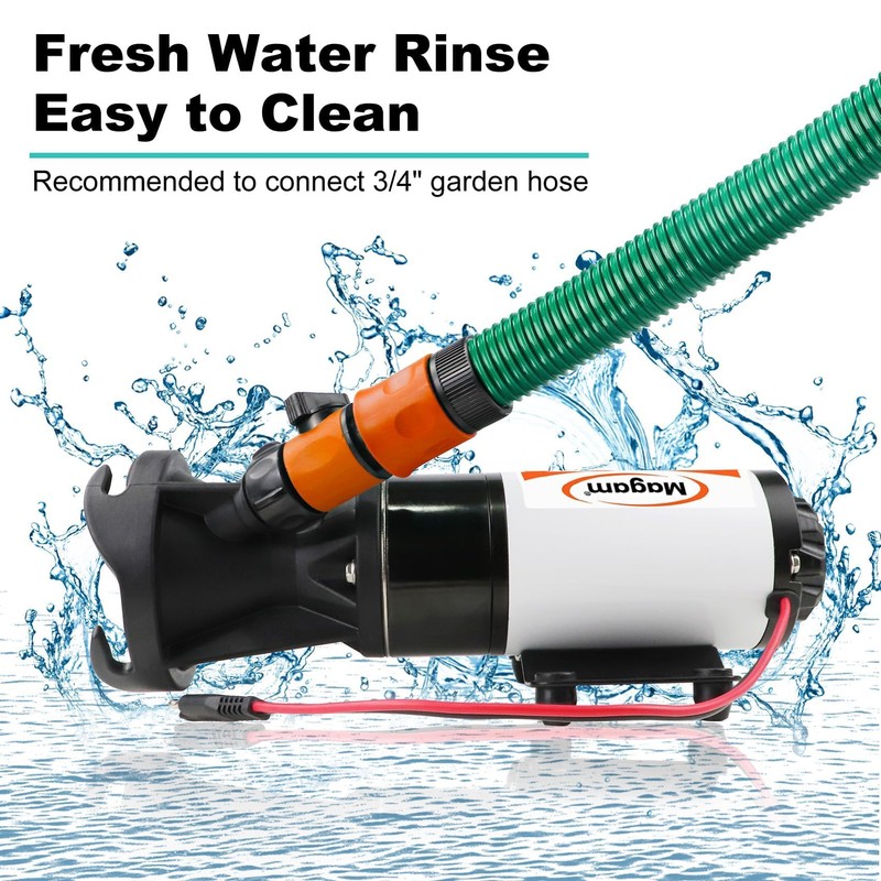 RV Macerator Pump 12V,12GPM Suction 3.2 feet Lift 10 feet