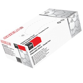 Shield Powder-Free Vinyl Gloves Medium Clear (Pack of 100)