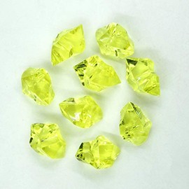 Jane Shop Acrylic Ice Rock, 1 inch Faux Acrylic Crystals Treasure Gems for Table Scatters, Table Confetti, Vase Fillers, Fish Tank, Party Decoration (Yellow)
