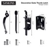 SANKINS Thumb Gate Latch for Wooden Fence Heavy Duty, Thumb